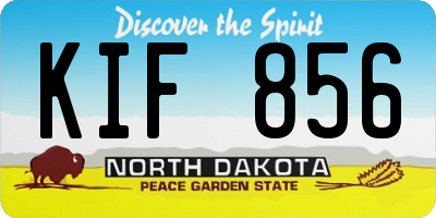 ND license plate KIF856