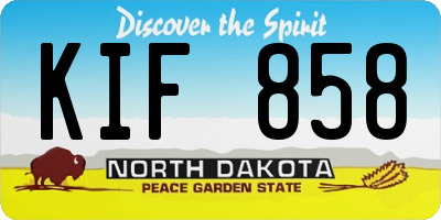 ND license plate KIF858