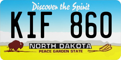 ND license plate KIF860