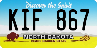 ND license plate KIF867