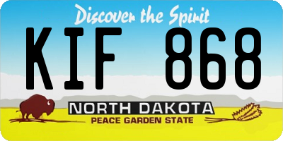 ND license plate KIF868