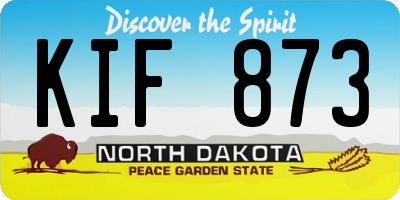 ND license plate KIF873