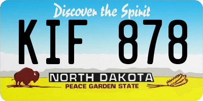 ND license plate KIF878