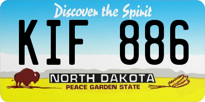 ND license plate KIF886