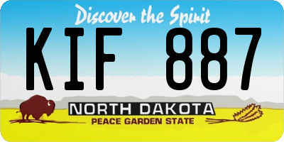 ND license plate KIF887