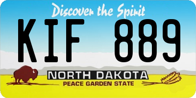 ND license plate KIF889