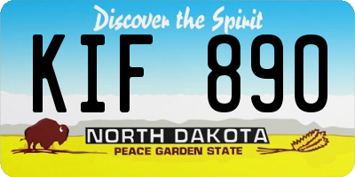 ND license plate KIF890