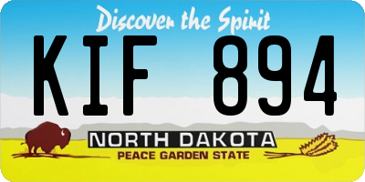ND license plate KIF894