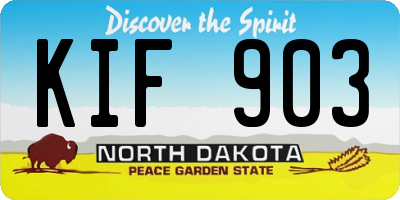 ND license plate KIF903