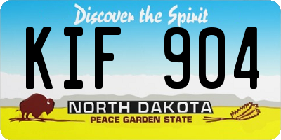 ND license plate KIF904