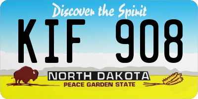 ND license plate KIF908