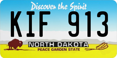ND license plate KIF913