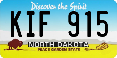 ND license plate KIF915