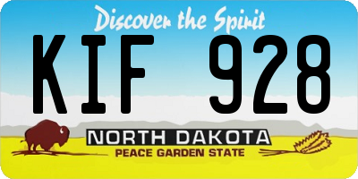 ND license plate KIF928