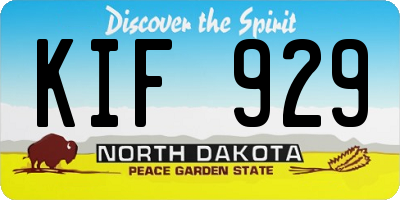 ND license plate KIF929