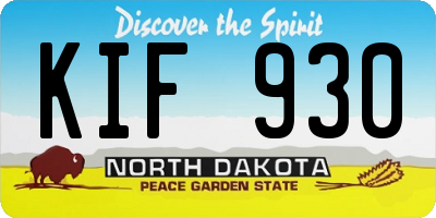 ND license plate KIF930
