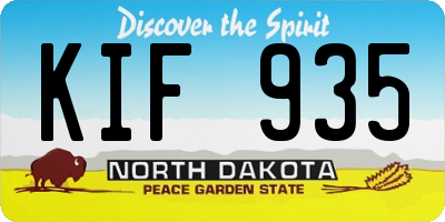 ND license plate KIF935