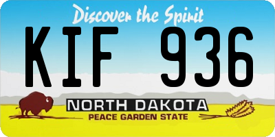 ND license plate KIF936