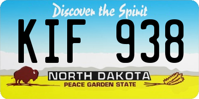 ND license plate KIF938