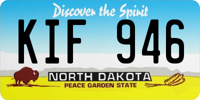 ND license plate KIF946