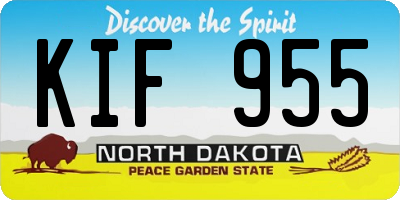 ND license plate KIF955