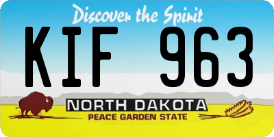 ND license plate KIF963