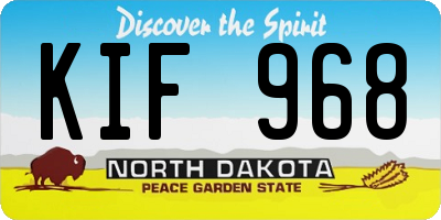 ND license plate KIF968