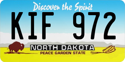 ND license plate KIF972