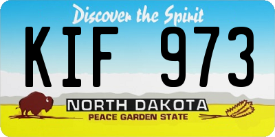 ND license plate KIF973