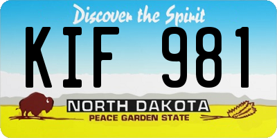 ND license plate KIF981