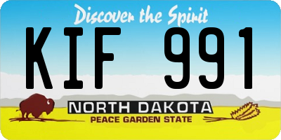 ND license plate KIF991