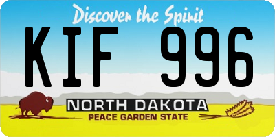 ND license plate KIF996