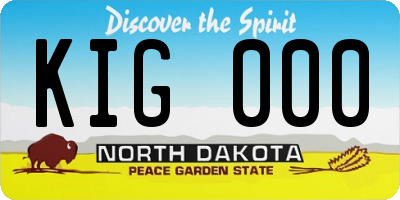 ND license plate KIG000