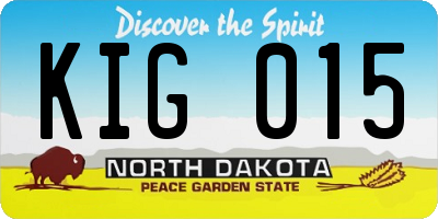 ND license plate KIG015