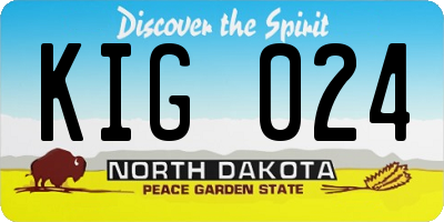 ND license plate KIG024
