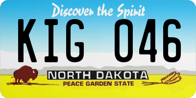 ND license plate KIG046