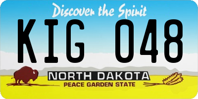 ND license plate KIG048