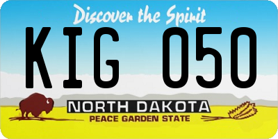 ND license plate KIG050