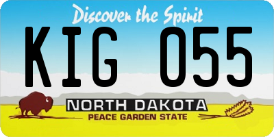 ND license plate KIG055