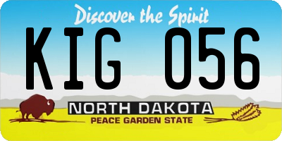 ND license plate KIG056