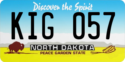 ND license plate KIG057