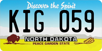 ND license plate KIG059