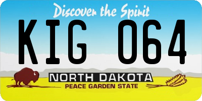 ND license plate KIG064