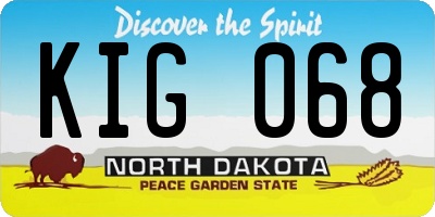 ND license plate KIG068