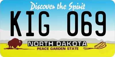 ND license plate KIG069