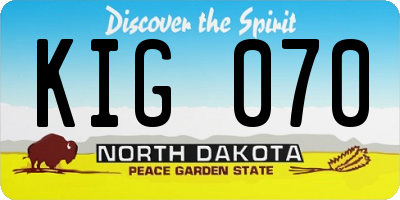 ND license plate KIG070