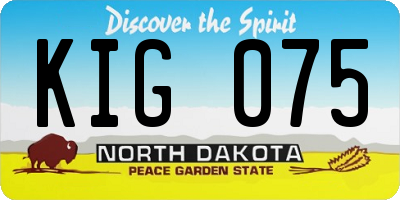 ND license plate KIG075