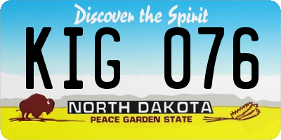 ND license plate KIG076