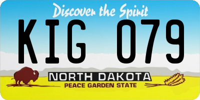 ND license plate KIG079