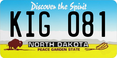 ND license plate KIG081